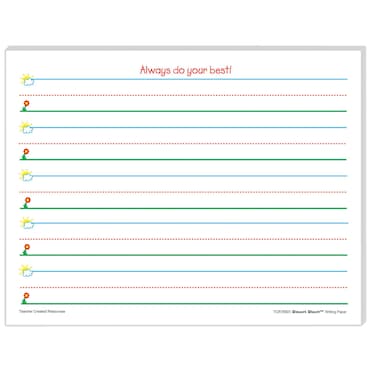 Teacher Created Resources 76501 Smart Start K1 Writing Paper 100 sheets White