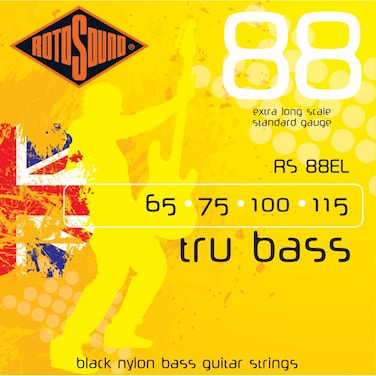 Rotosound RS88EL Black Nylon Flatwound Extra Long 65115