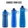 Pogo BPAFree Tritan Plastic Water Bottle with Chug Lid 32 Oz Blue