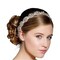 Goege Elegent Luxury Handmade Crystal Rhinestone Jewelry Beads Bridal Wedding Evening Pageants Proms Birthday Christmas Gift Headband Satin Ribbon Hiarband Headwrap Hair Band Accessory White