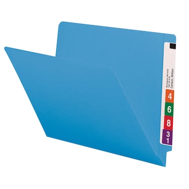 Smead End Tab File Folder ShelfMaster Reinforced StraightCut Tab Letter Size Blue 100 per Box 25010