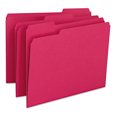 Smead Standard File Folders 100 Count Red 13Cut Tabs Letter Size 12743