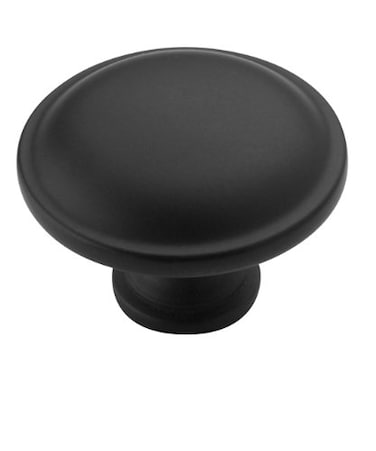 Amerock  Cabinet Knob  Matte Black  114 inch 32 mm Diameter  Everyday Heritage  1 Pack  Drawer Knob  Cabinet Hardware
