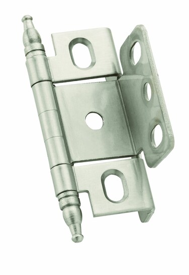 Amerock  Cabinet Hinge  34 inch 19 mm Door Thickness Hinge  Satin Nickel  1 Pack  Non SelfClosing Hinge  Full Wrap Hinge  Cabinet Door Hinge