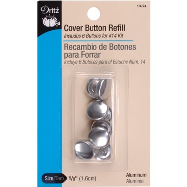 Dritz 1324 Cover Button Refill for  14 Kits Size 24  58Inch 6Sets Nickel