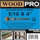 WoodPro Fasteners ST516X425PC 516Inch by 4Inch Length Round Washer Head Exterior Wood Screws 25Pack  Gold