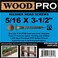 WoodPro Fasteners ST516X312B 516Inch by 312Inch Length Round Washer Head Exterior Wood Screws 250Pack Gold