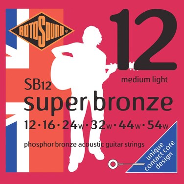 Rotosound SB12 Super Bronze Acoustic Guitar Strings 12 16 24 32 44 54