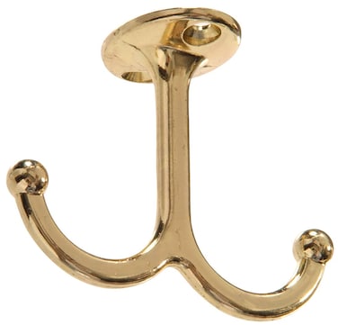 Hardware Essentials 852305 Under Shelf Coat Hook Brass Plated 2 Pack