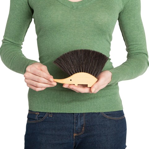 REDECKER Hedgehog Table Brush Natural Horsehair Bristles 412 x 512 inches Versatile Hand Brush in a Decorative Shape  Horse Hair Brush for Table  Hedgehog Duster  Made in Germany