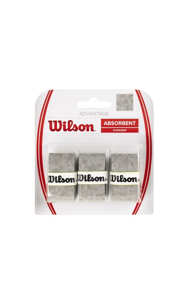 WILSON Advantage Tennis Racquet Over Grip Pack of 3 Grey