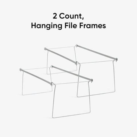Smead Heavy Duty Steel Hanging File Folder Frame Letter Size Gray Adjustable Length 23 to 27 2 per Pack 64872