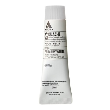 Holbein Acryla Gouache Artists Acrylic Polymer Emulsion 20ml Primary White D194