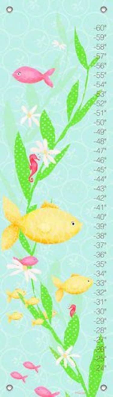 Oopsy Daisy Growth Charts Under The Sea Girl by Meghann OHara 12 by 42Inch