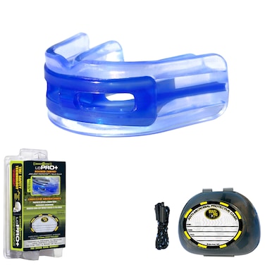 BrainPad LoPro Double Laminated StrapStrapless YOUTH Mouthguard BlueClear