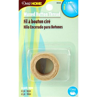 Dritz Home 9043 Waxed Button Thread 20YardsNatural