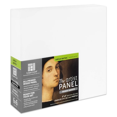 Ampersand Art Supply Wood Gesso Artist Painting Panel Primed Smooth 6 x 6 112 Cradled Profile