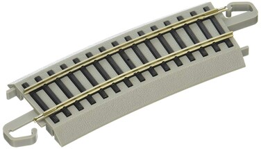 Bachmann Trains  SnapFit EZ TRACK HALF SECTION 22 RADIUS CURVED 4card  NICKEL SILVER Rail With Gray Roadbed  HO Scale