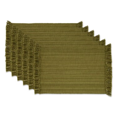 DII Variegated Tabletop Collection Placemat Set3x19 Olive Green 6 Piece