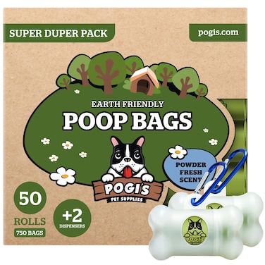 Pogis Pet Supplies Poop Bags  50 Rolls 750 Dog Poop Bags 2 Dispensers  LeakProof EarthFriendly Poop Bags for Dogs
