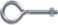HILLMAN 517 38 x 4 Overall Size 6 Eye Bolt with Nut Zinc 5 Pieces