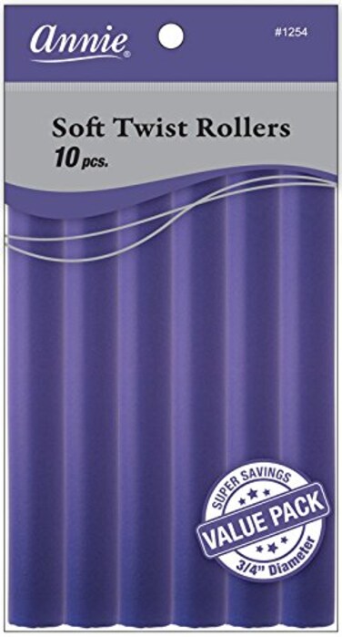 Annie Soft Twist Rollers Purple 7 Inch 10 Count
