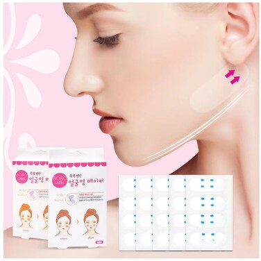 NswfDzk Invisible facial lifting tape Instant facial lift Vshaped face tape Facial lifting tape for wrinkled skin v shape face lift jowls tightening smile line patches neck wrinkle patches 100P