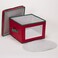 Household Essentials 536RED Holiday China Storage Chest with Lid and Handles  Dinner Plate  Red Canvas with Green Trim