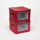 Household Essentials 536RED Holiday China Storage Chest with Lid and Handles  Dinner Plate  Red Canvas with Green Trim