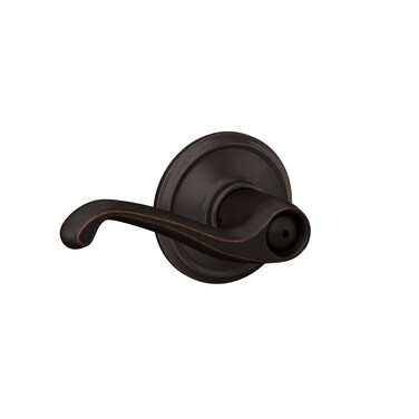 Schlage F40 FLA 716 Flair Door Lever Bed  Bath Privacy Lock Aged Bronze