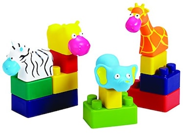 Edushape JungleThemed Soft Baby Blocks for Toddlers 13 28 Pieces  Easy Storage in PVC Bag  EduBlocks Soft Blocks Foam Blocks  Stacking Blocks Building Blocks for Daycares and Preschools