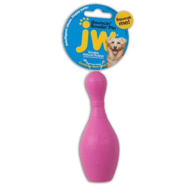 JW Pet Bouncin Bowlin Pin Dog Toy Large Assorted Colors