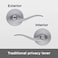 Kwikset Tustin Interior Privacy Door Handle with Lock Door Lever For Bathroom and Bedroom Satin Chrome Reversible Keyless Turn Lock