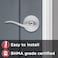 Kwikset Tustin Interior Privacy Door Handle with Lock Door Lever For Bathroom and Bedroom Satin Chrome Reversible Keyless Turn Lock