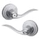 Kwikset Tustin Interior Privacy Door Handle with Lock Door Lever For Bathroom and Bedroom Satin Chrome Reversible Keyless Turn Lock