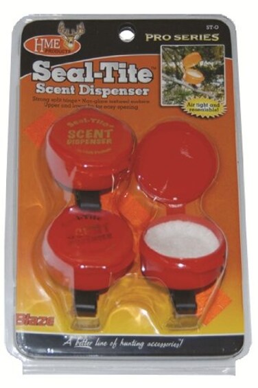 HME SealTite Scent Dispenser Pack of 3  Durable Compact EasytoUse Airtight Resealable Containers with Clips Replaceable Felts  Reflective Strips