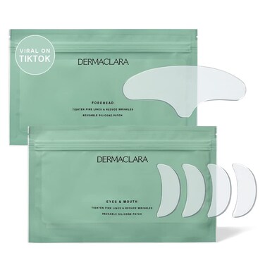 Dermaclara Silicone Face Patches for Wrinkles  Fine Lines  AntiWrinkle Facial Silicone Forehead and Under Eye Patches  Pregnancy Safe Skincare  Silicone Face Patches Reusable up to 30 Times