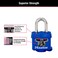 Master Lock 312TRI Laminated Padlock with Key  Thermoplastic Shell Blue Pack of 3 KeyedAlike