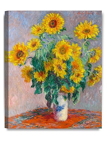 DECORARTS  Monet Sunflowers Claude Monet Art Reproduction Giclee Canvas Prints Wall Art for Home Decor 20x16