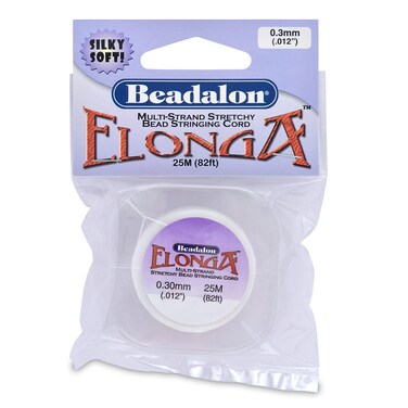 Beadalon Elonga Stretch Cord 03 mm  0012 in White 25 m  82 ft