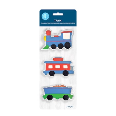 RM Transportation Train Cookie Cutter 3 Piece Set Includes Locomotive Caboose and Coal Hopper Cookie Cutter