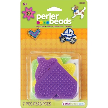 Perler Small Fun Shaped Pegboards for Fuse Beads Assorted 85 x 525 x 2 Pack of 5