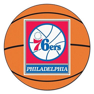 FANMATS NBA Philadelphia 76ers Nylon Face Basketball Rug  26 diameter