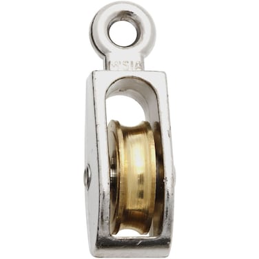National Hardware N223404 3203BC Fixed Single Pulley in Nickel