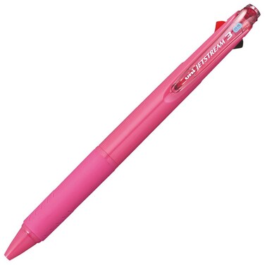 Uni Ballpoint Pen Jetstream 3 Color Black Red Blue Ink 05mm Rose Pink SXE34000566