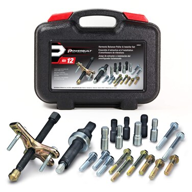 Powerbuilt Harmonic Balancer Puller and Installer Tool Set Install and Remove Kit Cars and Light Trucks Storage Case  648637