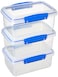Sistema KLIP IT Rectangular Collection Food Storage Container 338 oz10 L ClearBlue 3 Count