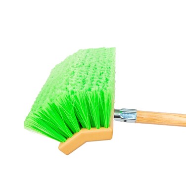 Hub City Industry 10 inch Car Wash Brush Bi Level Brush Soft Nylon Bristle car Accessories Cleaning Supplies Automotive wash BrushFlagged Green Poly Bristle