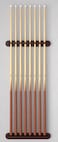 Viper 2Piece Traditional Wall Mounted Solid Oak BilliardPool Cue Rack Holds 8 Cues Mahogany Finish
