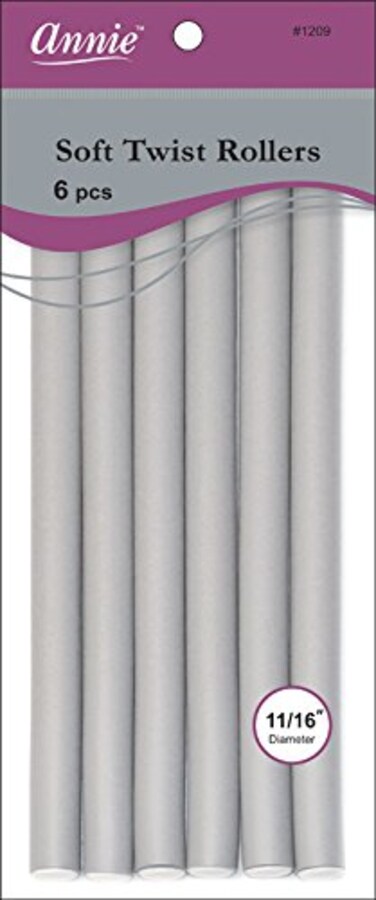 Annie 01209 Soft Twist Rollers Gray 6 Count